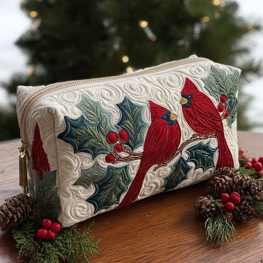 Lieze - Quilted Toiletry Bag - Red Quilt Pattern