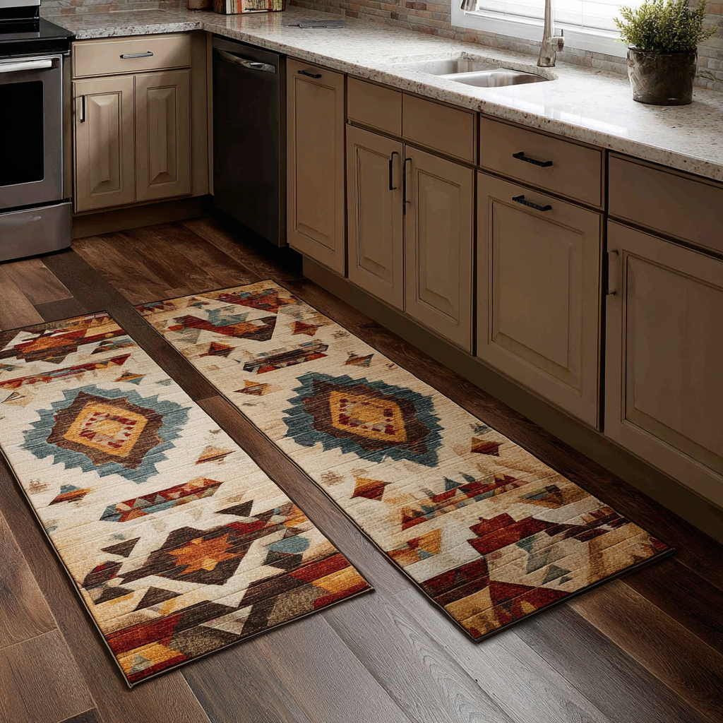 Renata - 2-Piece Kitchen Mat Set - Braided Pattern