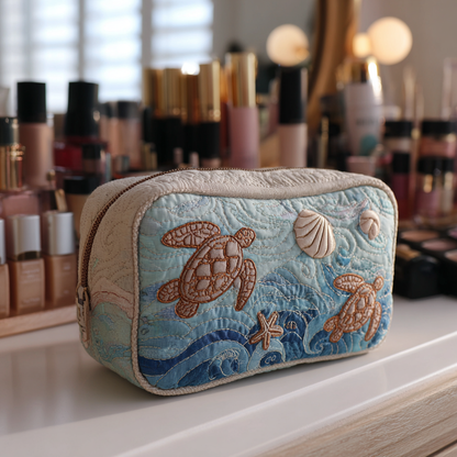 Renee - Quilted Toiletry Bag - Sea Turtle