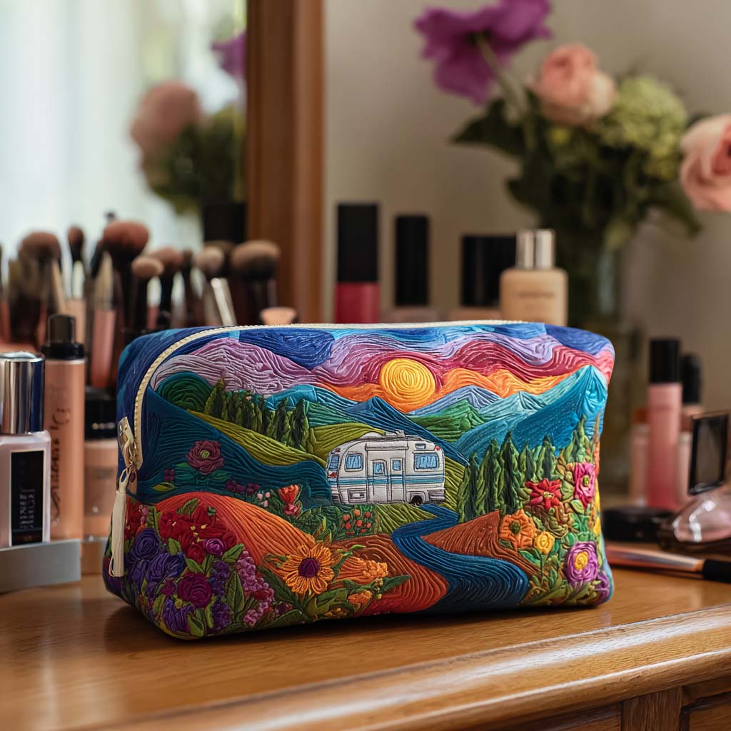 Vera - Quilted Toiletry Bag - Retro Travel