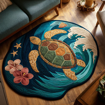 Rosabel - Shaped Area Rug - Tropical Sea Turtle