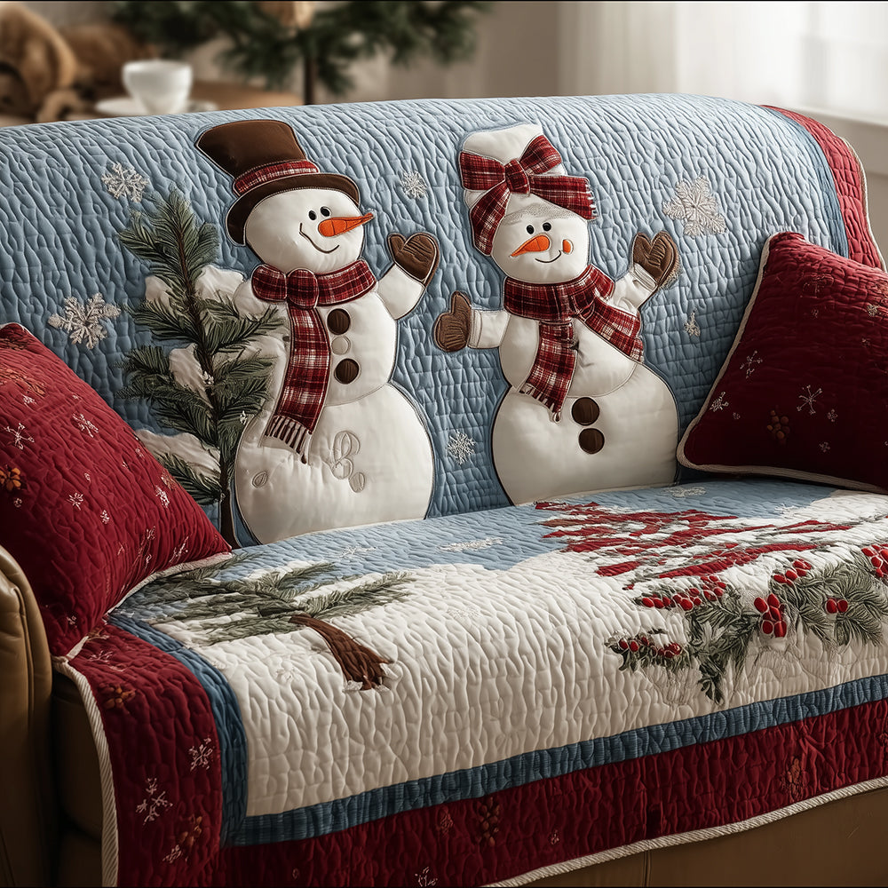 Rosalba - Quilted Sofa Cover Snowmen from Snow Dancing