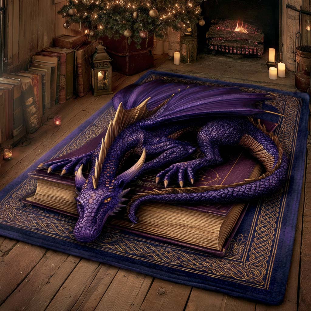 Rosalee - Decorative Area Rug - Enchanted Amethyst Dragon