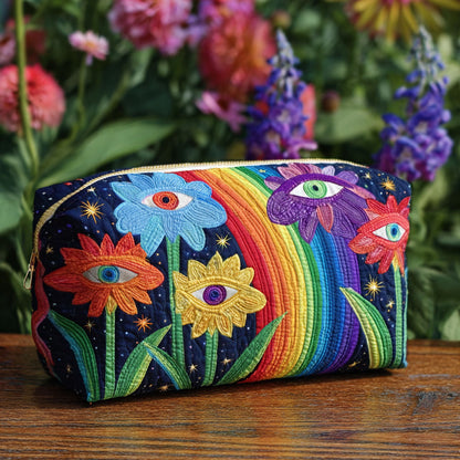 Rosalinda - Quilted Toiletry Bag - Boho Mushrooms