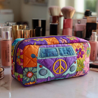 Rosemarie - Quilted Toiletry Bag - Vintage Flowers