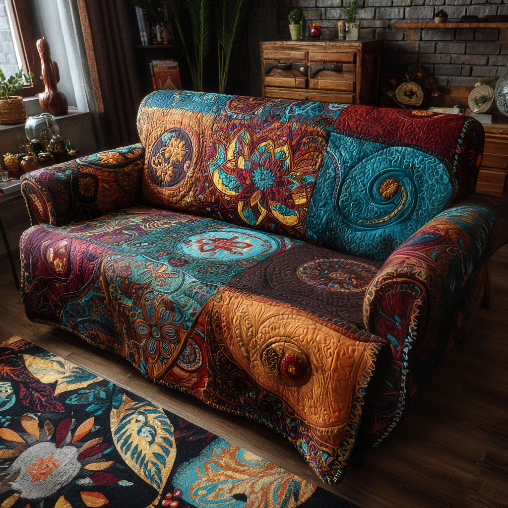 Roxanna - Quilted Sofa Cover Bloom Harmoniously
