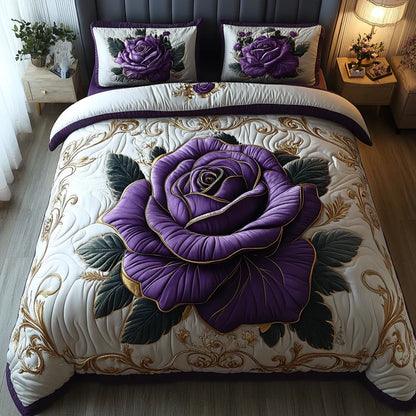 3-Piece Quilt Set - Plum Pink