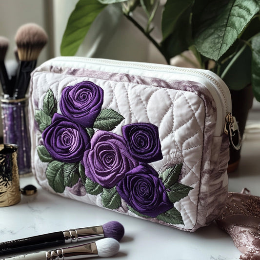 Emma - Quilted Toiletry Bag - Elegant Florals