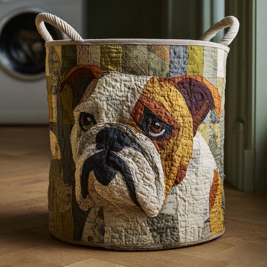 Quilted Laundry Basket - Rustic Bulldog