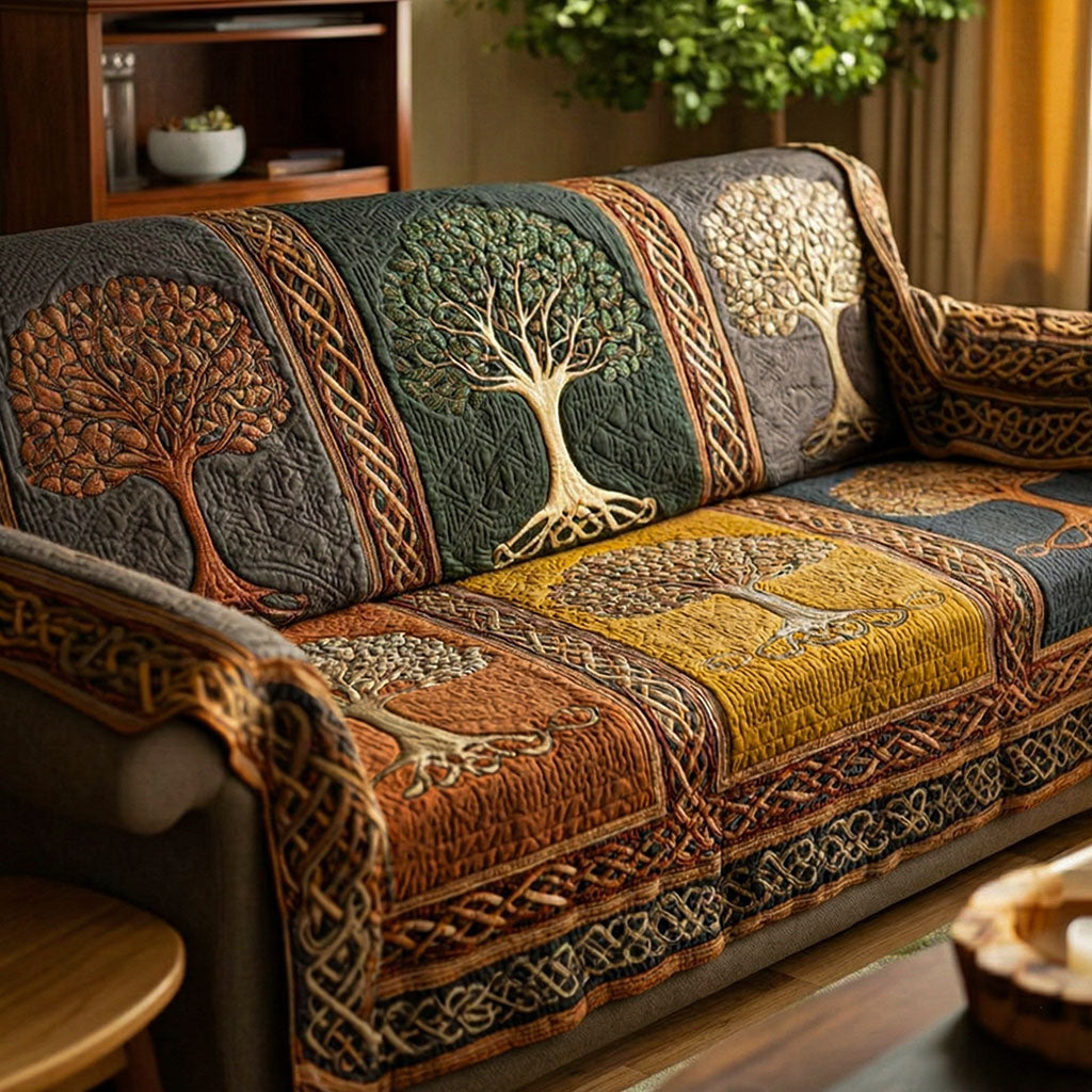 Sophie - Quilted Sofa Cover Tree of Life
