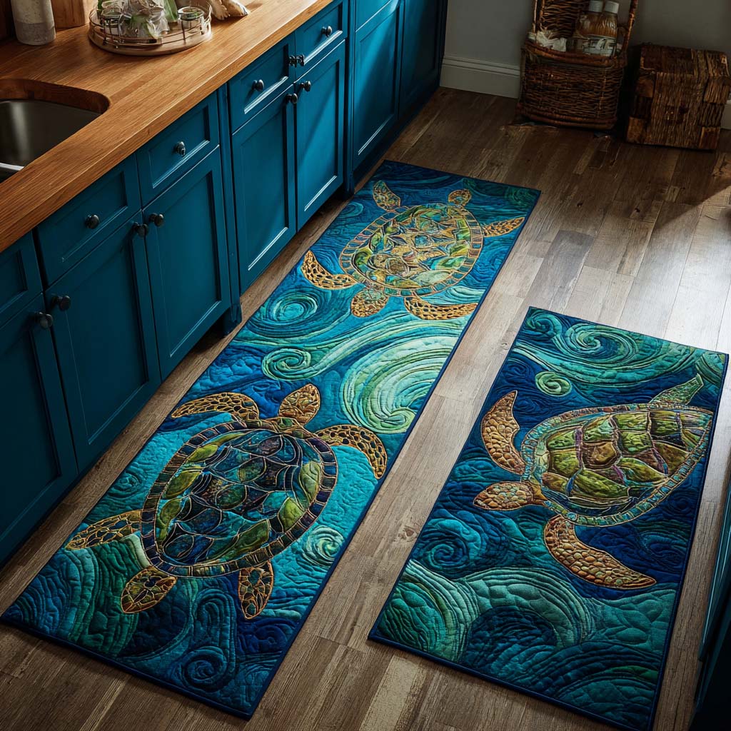Ryann - 2-Piece Kitchen Mat Set - Lagoon Grace