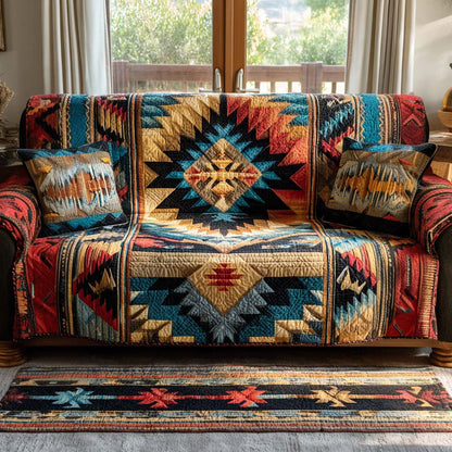 Rylan - Quilted Sofa Cover Southwest Pattern