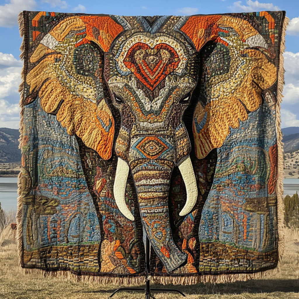 Rylee - Quilted Blanket Safari Elephant