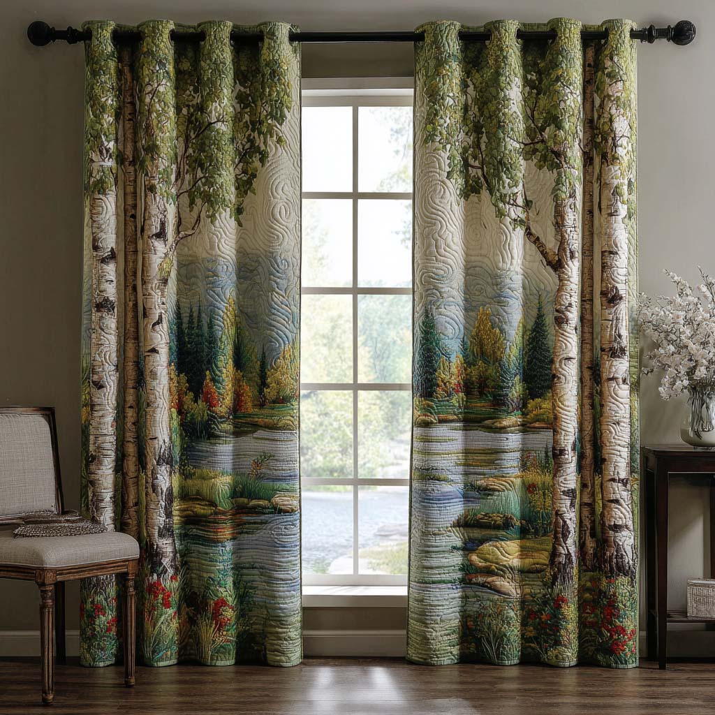 Salem - Quilted Curtains - Birch by the Lake