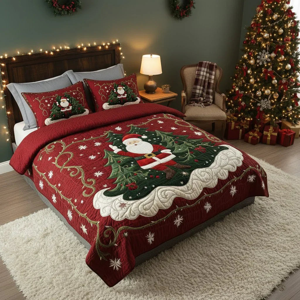 3-Piece Quilt Set - Santa's Workshop
