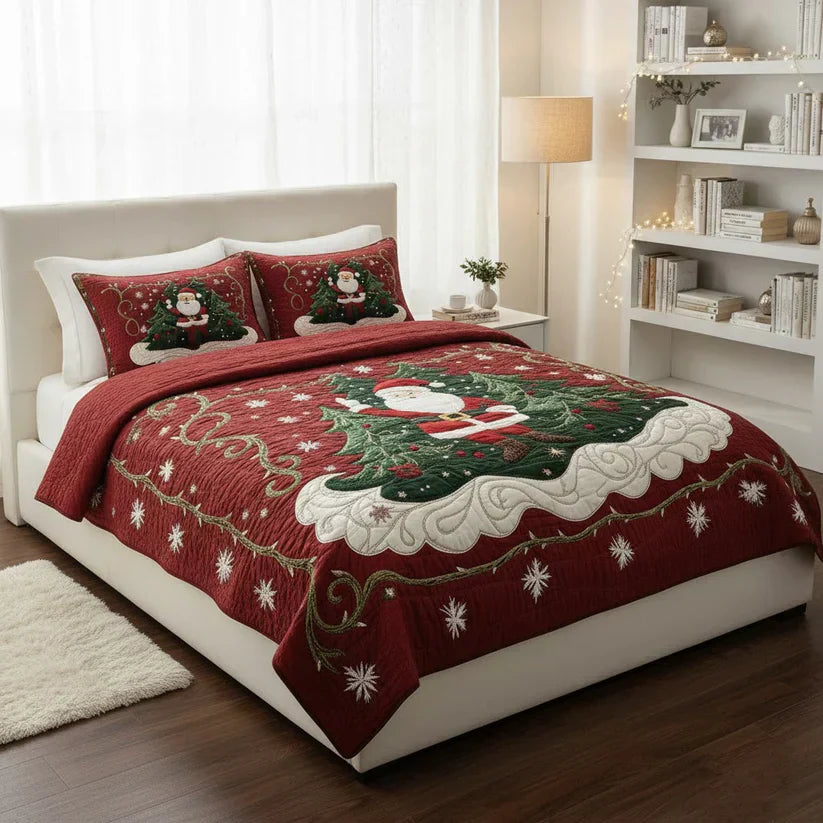 3-Piece Quilt Set - Santa's Workshop