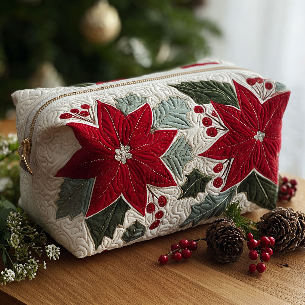 Annemiek - Quilted Toiletry Bag - Scarlet Flower