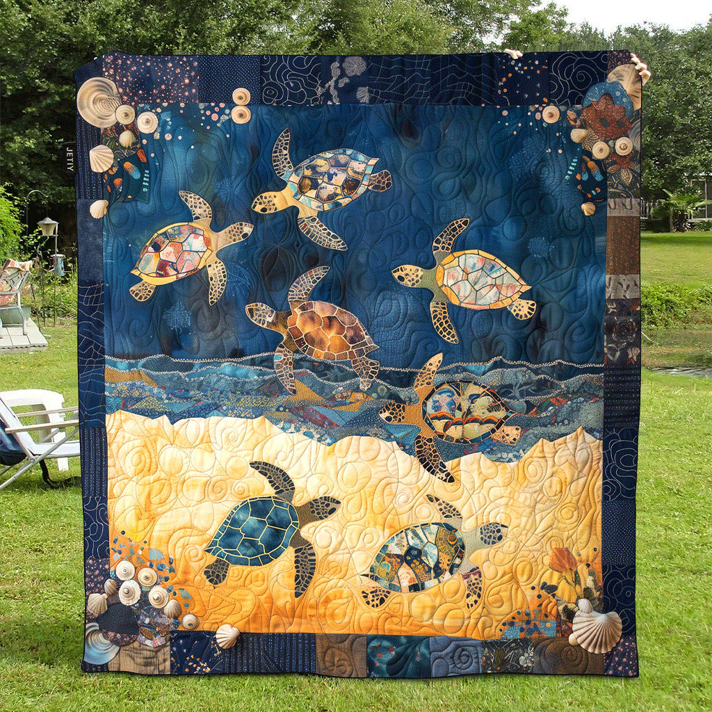 Priscilla - Quilted Blanket - Sea Turtles