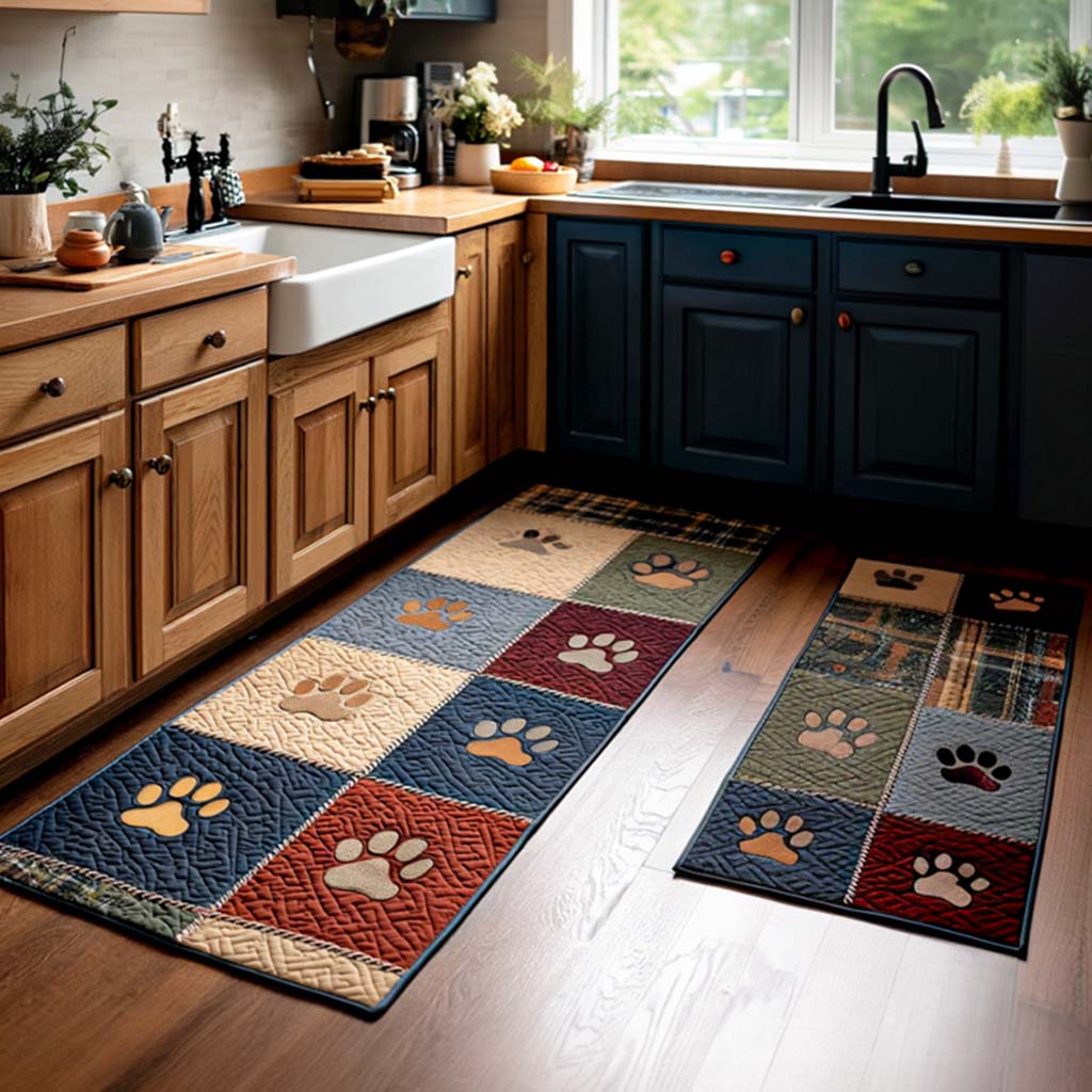 Selene - 2-Piece Kitchen Mat Set - Paw Prints
