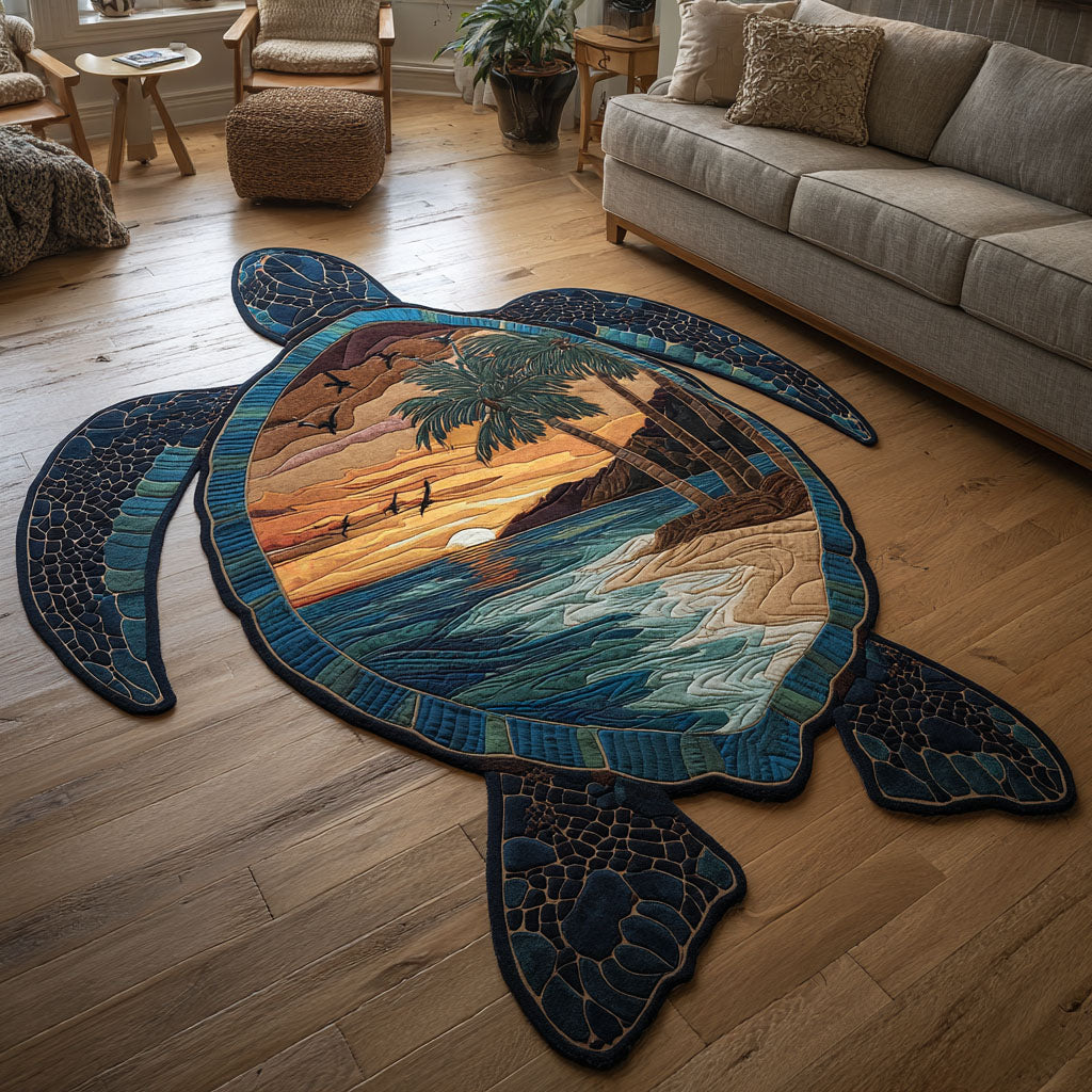 Serafina - Shaped Area Rug - Paradise Coast Turtle