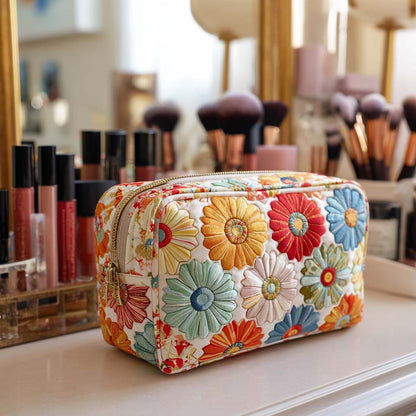 Anouk - Quilted Toiletry Bag - Shiny Petals