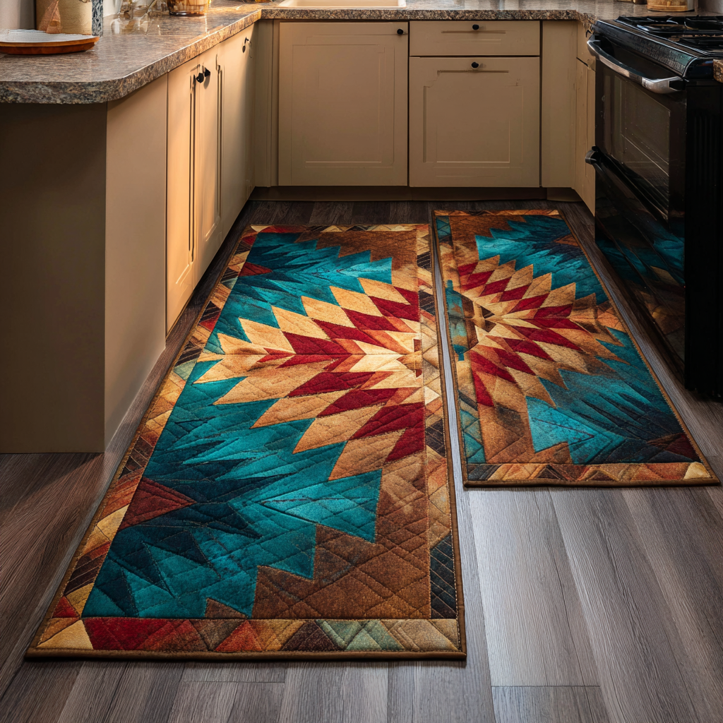 Sienna - 2-Piece Kitchen Mat Set - Southwestern