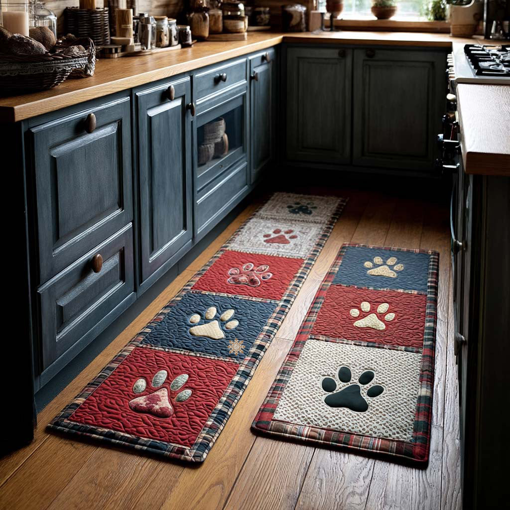 Skye - 2-Piece Kitchen Mat Set - Small Paw Prints