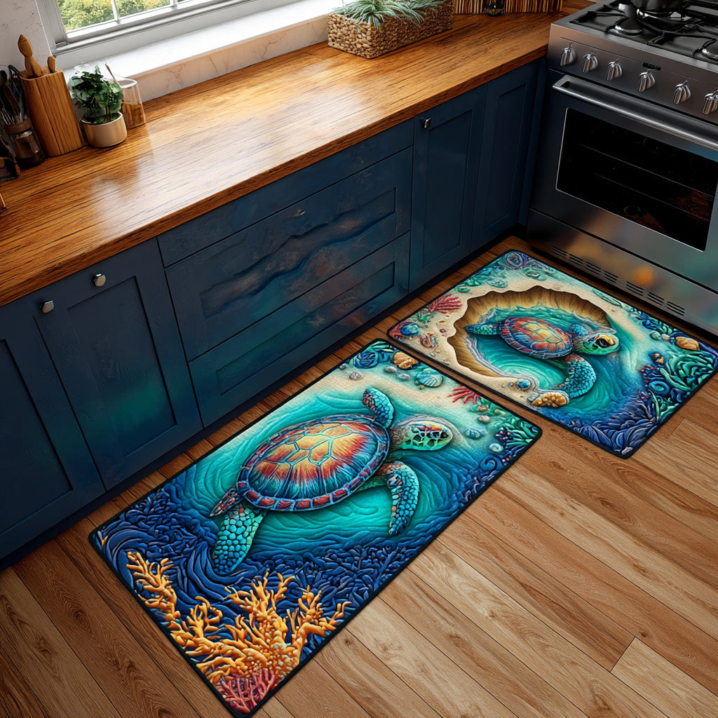 Skylar - 2-Piece Kitchen Mat Set - Ocean Waves