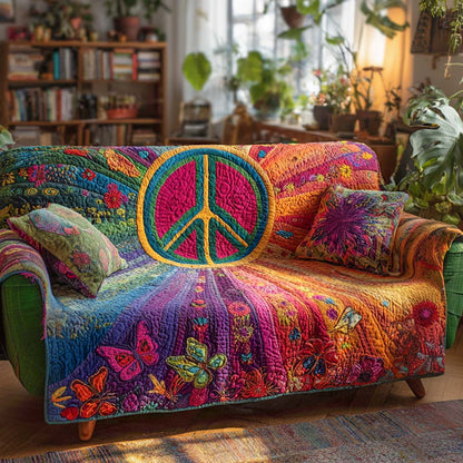 Sloan - Quilted Sofa Cover Flowers Refined
