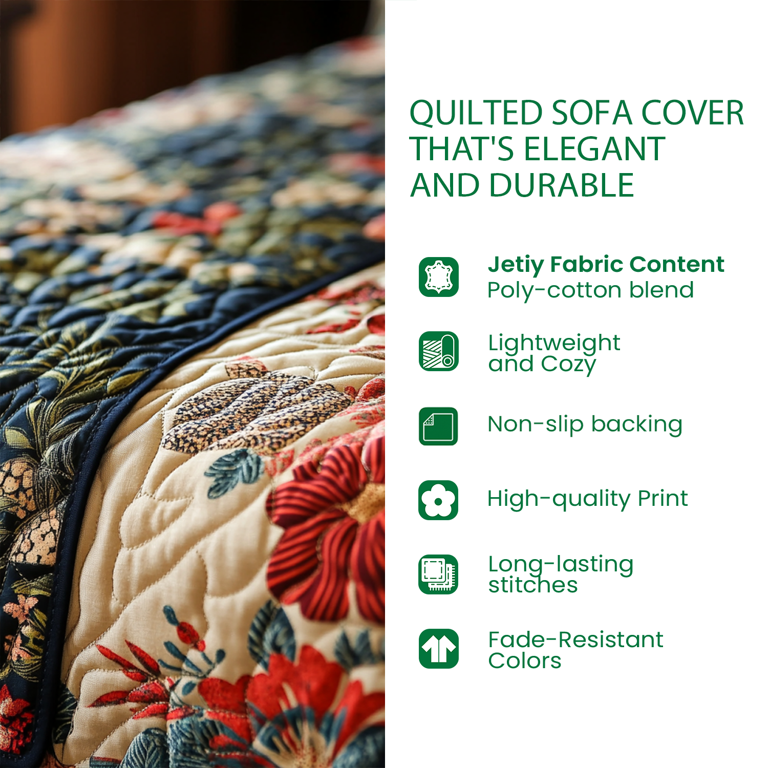 Willemijn - Quilted Sofa Cover Woud aan Schemering