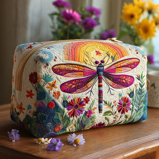 Ingrid - Quilted Toiletry Bag - Refined Print