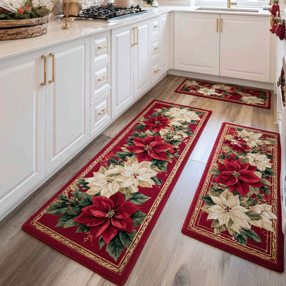 Sonia - 2-Piece Kitchen Mat Set - Elegant Winter Flowers