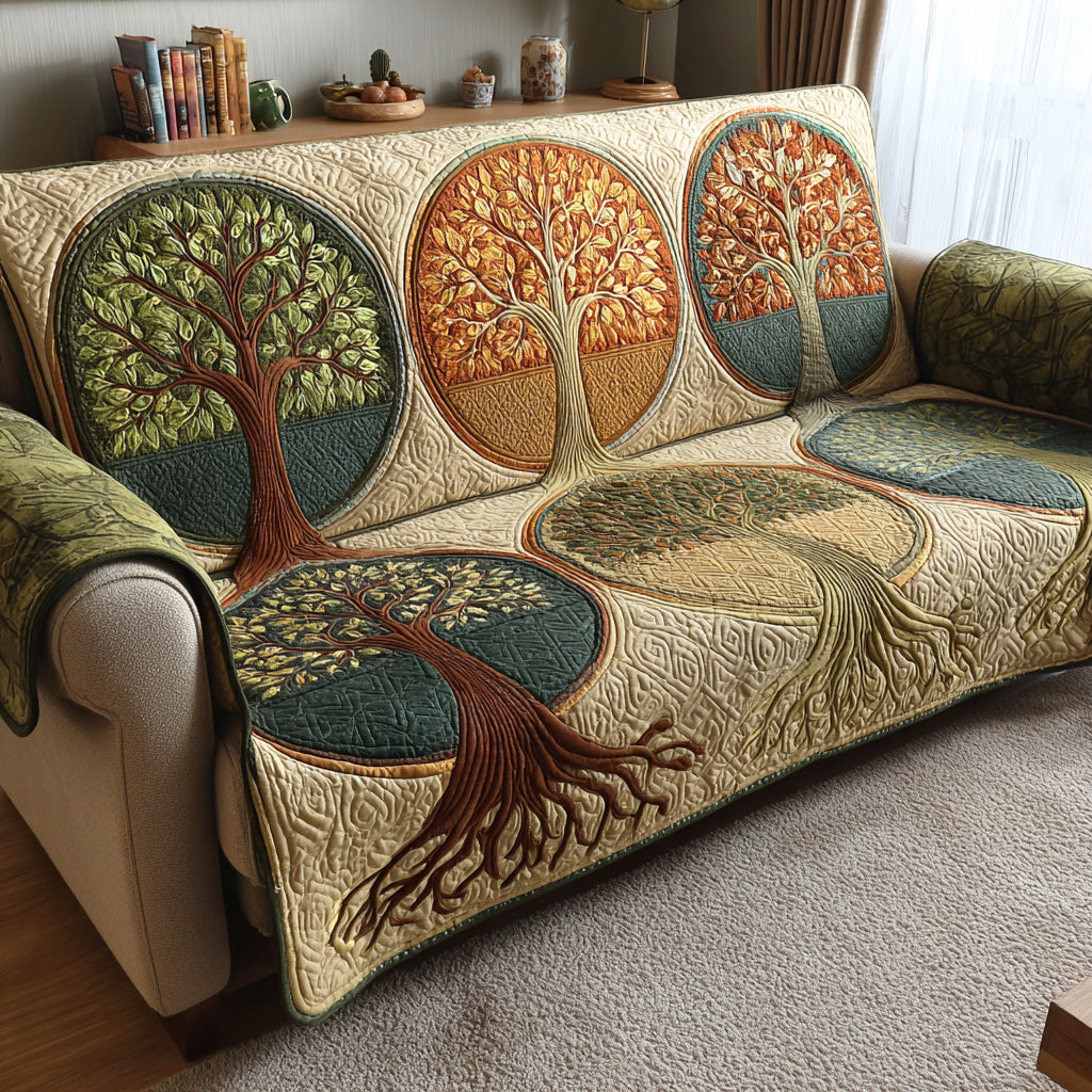 Zoë - Quilted Sofa Cover Tree of Life