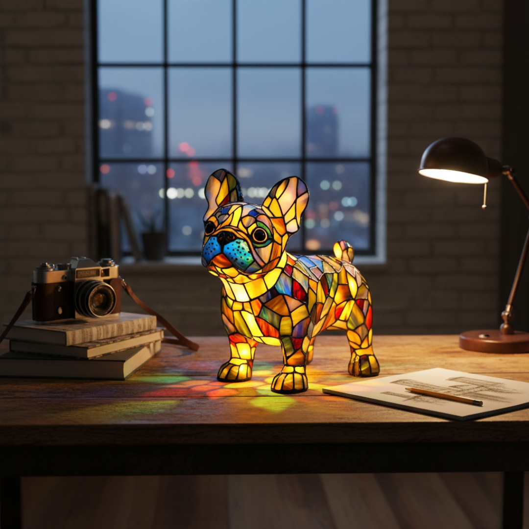 Stained-Glass Bulldog