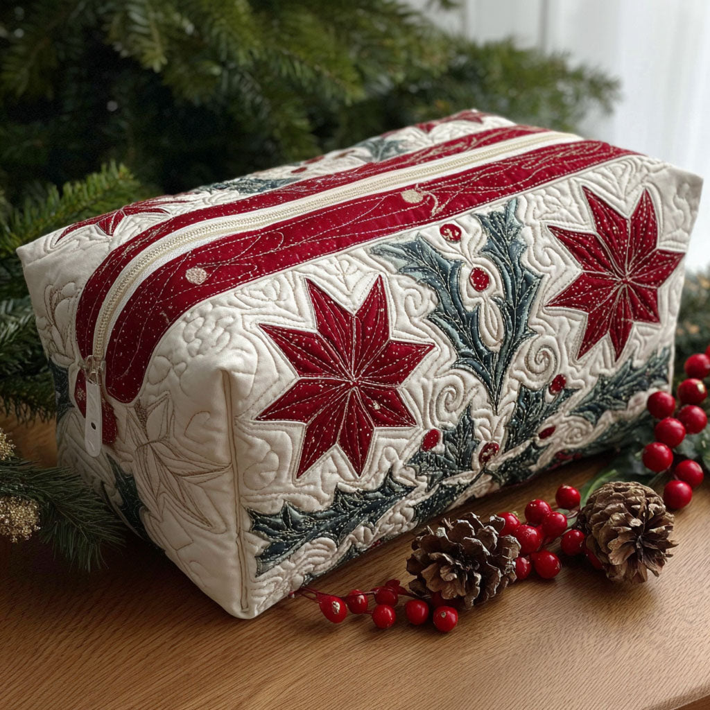 Renske - Quilted Toiletry Bag - Stitched Star Petals