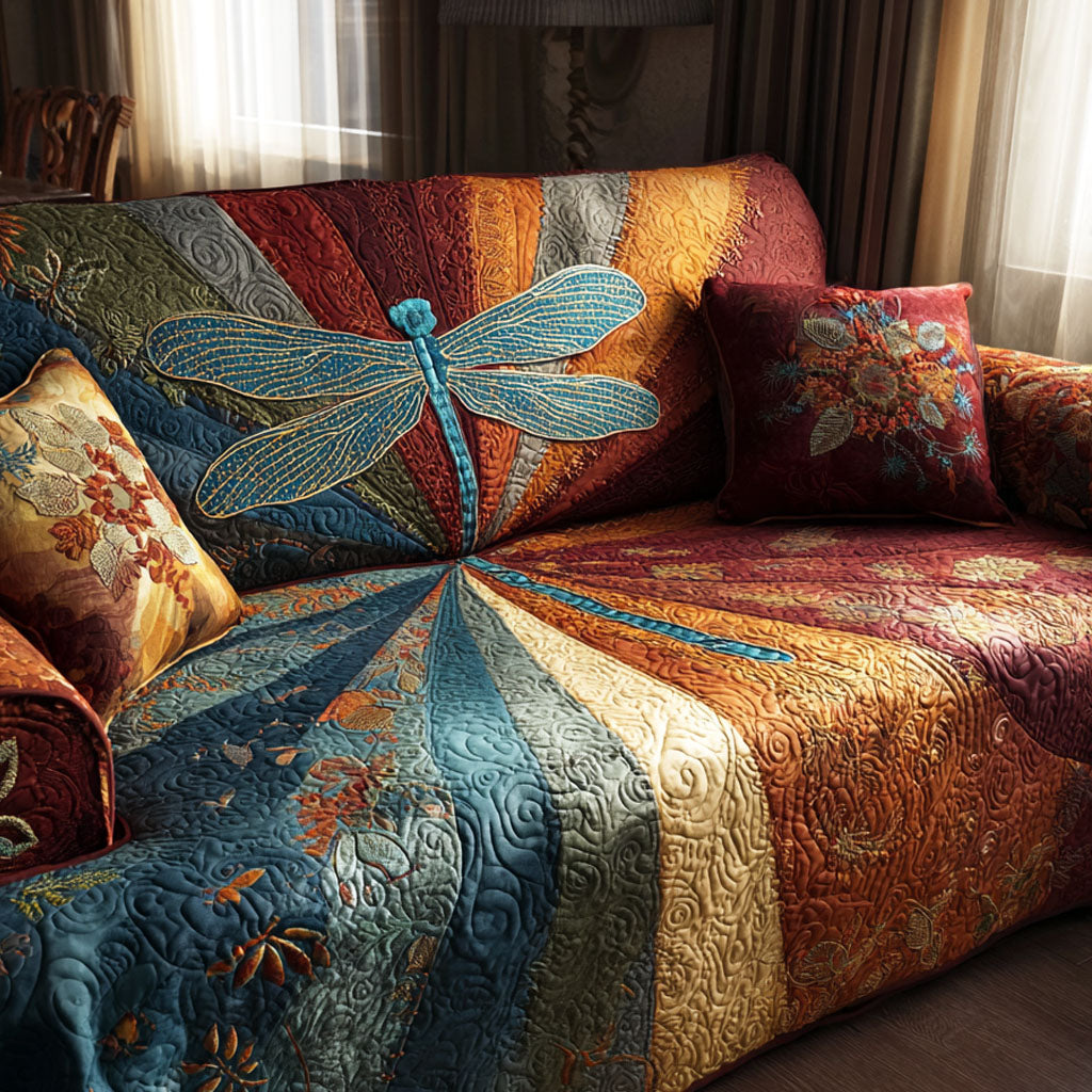 Story - Quilted Sofa Cover Horizon Gold