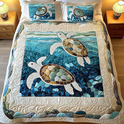 3-Piece Quilt Set - Sea Turtles