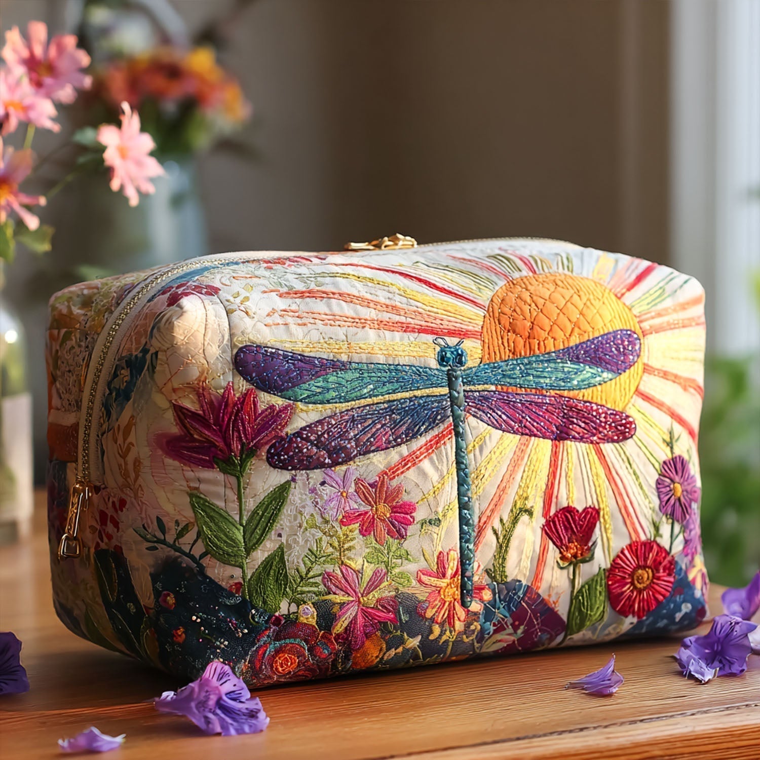 Tammy - Quilted Toiletry Bag - Refined Ruffle