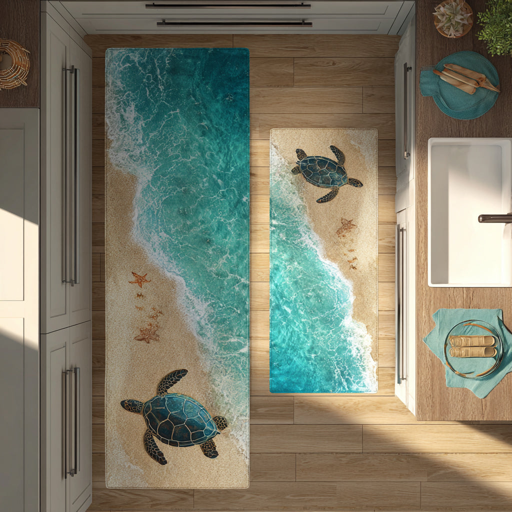 Taylor - 2-Piece Kitchen Mat Set - Riding the Waves