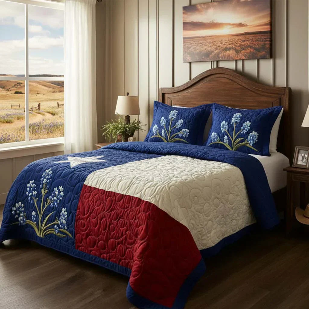 3-Piece Quilt Set - Texas Proud