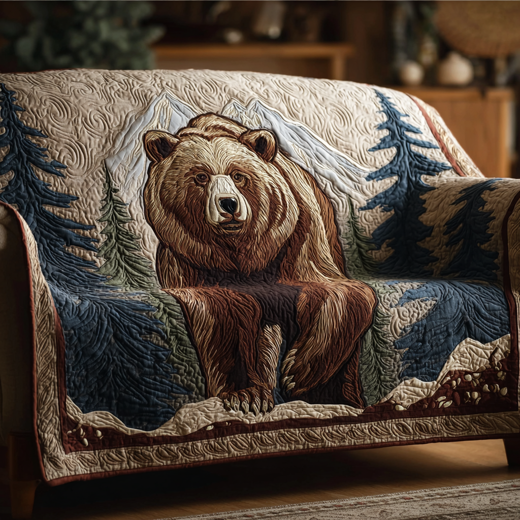 Tess - Quilted Sofa Cover Bear