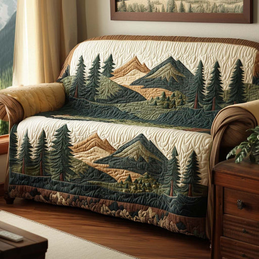 Tressie - Quilted Sofa Cover Landscape of Mountains