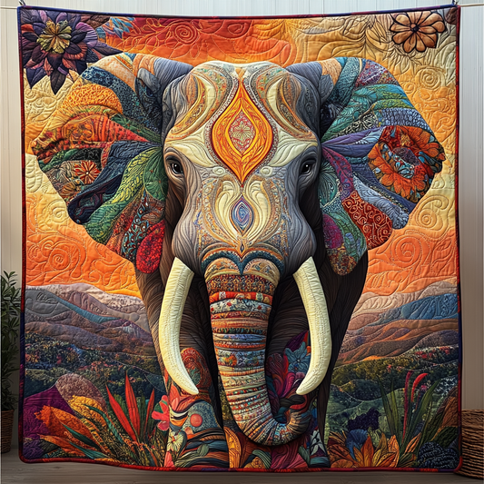 Vada - Quilted Blanket - Moonlit Elephant