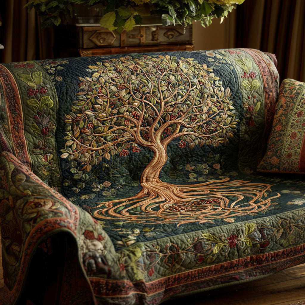 Veda - Quilted Sofa Cover Roots of Nature