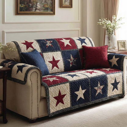 Fien - Quilted Sofa Cover in American Style