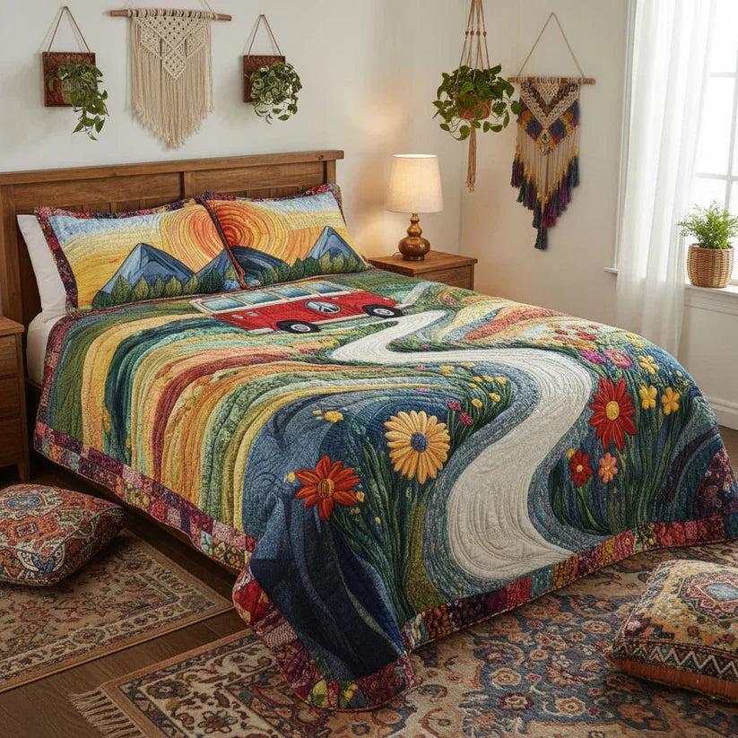 3-Piece Quilt Set - Vintage Travel