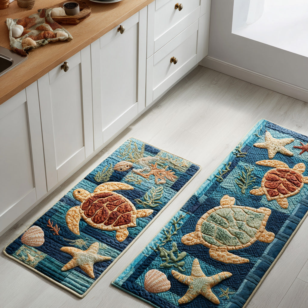 Violet - 2-Piece Kitchen Mat Set - Calm Seashore
