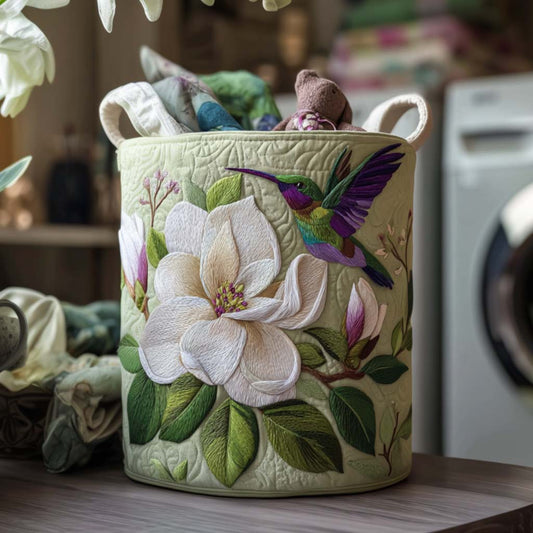 Quilted Laundry Basket - Hummingbird