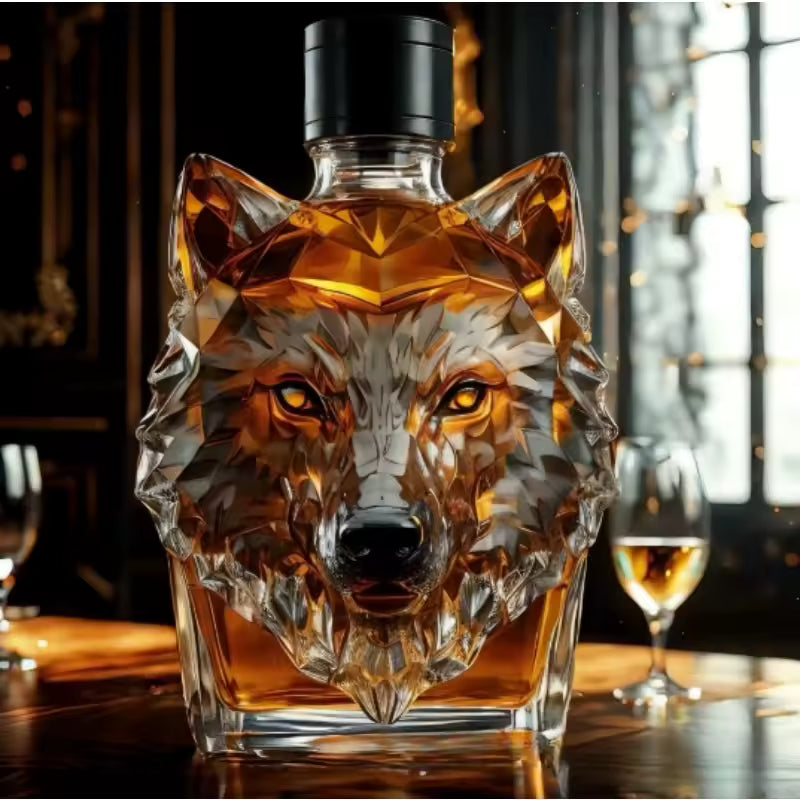 Whiskey Decanter - Wolf Head