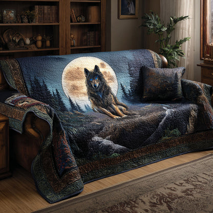 Roos - Quilted Sofa Cover Wolf